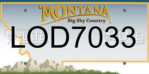 LOD7033 Montana License Plate