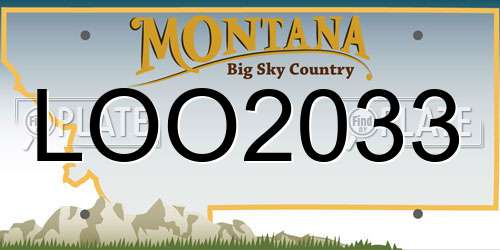 LOO2033 Montana License Plate