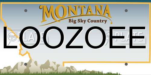 LOOZOEE Montana License Plate