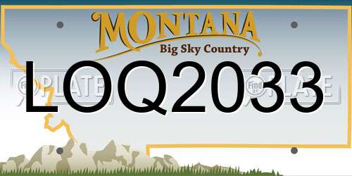 LOQ2033 Montana License Plate