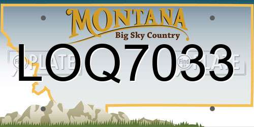 LOQ7033 Montana License Plate