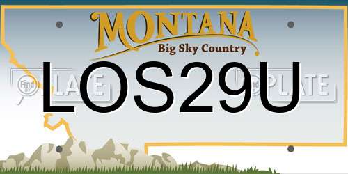 LOS29U Montana License Plate