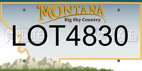 LOT4830 Montana License Plate