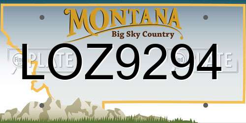 LOZ9294 Montana License Plate