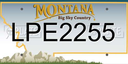 LPE2255 Montana License Plate