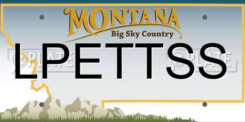 LPETTSS Montana License Plate