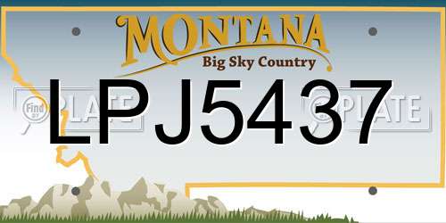 LPJ5437 Montana License Plate