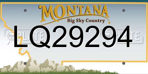 LQ29294 Montana License Plate
