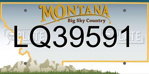 LQ39591 Montana License Plate