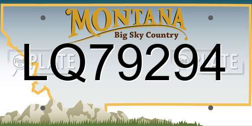 LQ79294 Montana License Plate