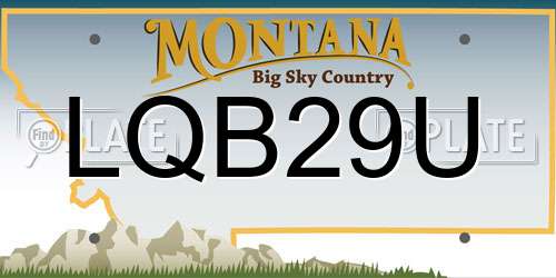 LQB29U Montana License Plate
