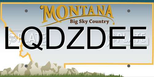 LQDZDEE Montana License Plate