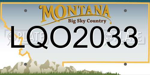 LQO2033 Montana License Plate