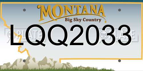 LQQ2033 Montana License Plate