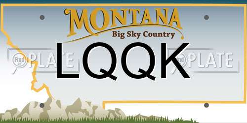 LQQK Montana License Plate