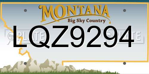 LQZ9294 Montana License Plate