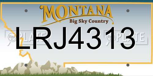LRJ4313 Montana License Plate