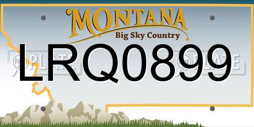 LRQ0899 Montana License Plate