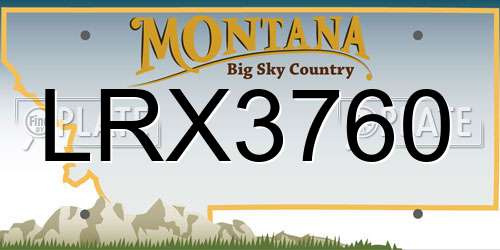 LRX3760 Montana License Plate