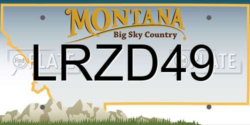 LRZD49 Montana License Plate