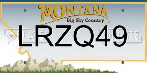 LRZQ49 Montana License Plate