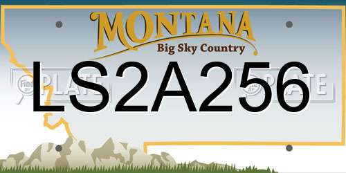 LS2A256 Montana License Plate