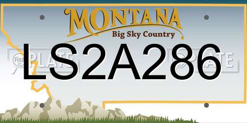 LS2A286 Montana License Plate