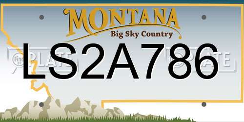 LS2A786 Montana License Plate