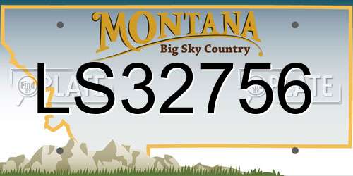 LS32756 Montana License Plate