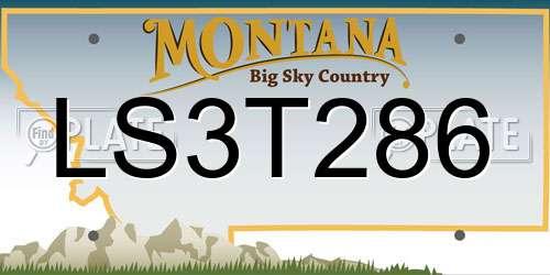 LS3T286 Montana License Plate
