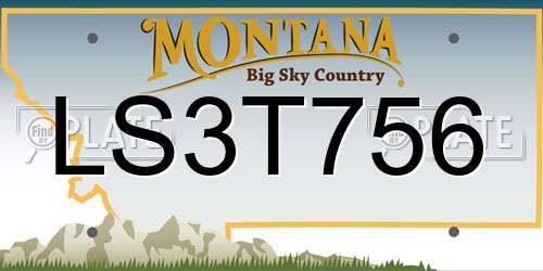 LS3T756 Montana License Plate