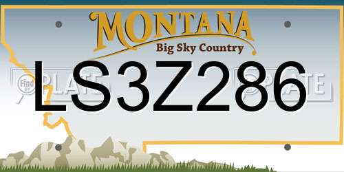 LS3Z286 Montana License Plate