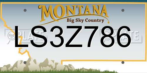 LS3Z786 Montana License Plate