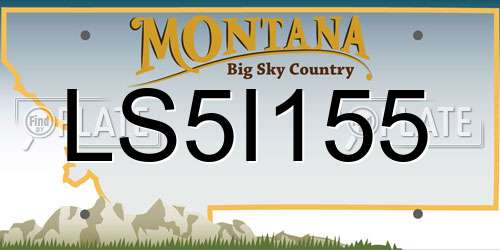 LS5I155 Montana License Plate