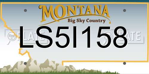 LS5I158 Montana License Plate