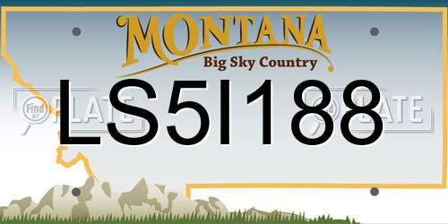 LS5I188 Montana License Plate