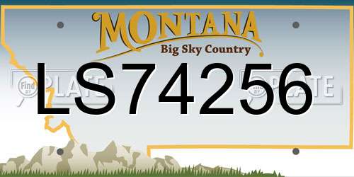 LS74256 Montana License Plate