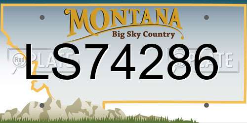 LS74286 Montana License Plate
