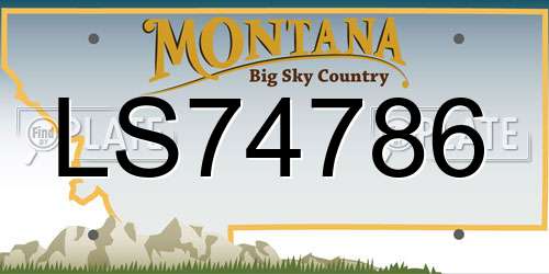 LS74786 Montana License Plate