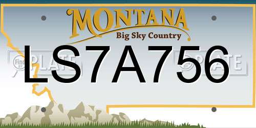 LS7A756 Montana License Plate