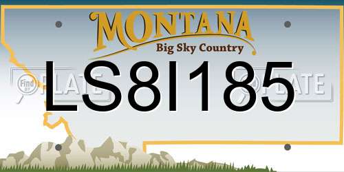 LS8I185 Montana License Plate