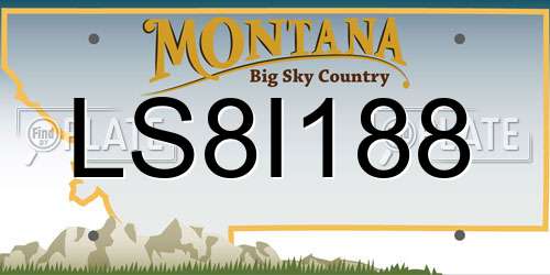 LS8I188 Montana License Plate