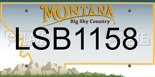 LSB1158 Montana License Plate