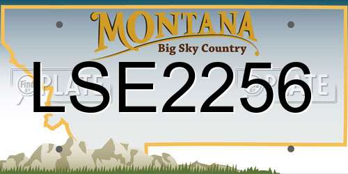 LSE2256 Montana License Plate