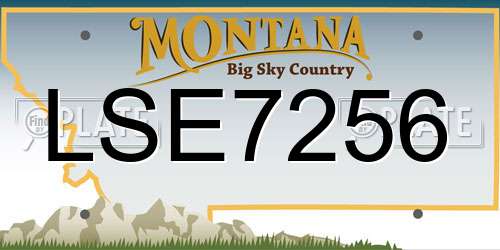 LSE7256 Montana License Plate