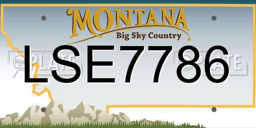 LSE7786 Montana License Plate