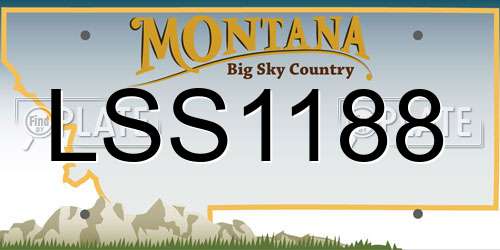 LSS1188 Montana License Plate