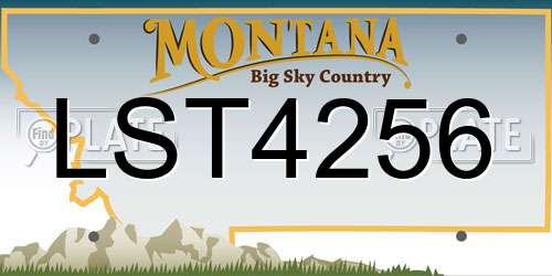 LST4256 Montana License Plate