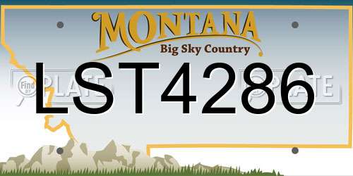 LST4286 Montana License Plate