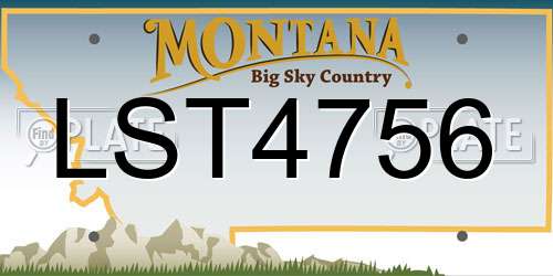 LST4756 Montana License Plate